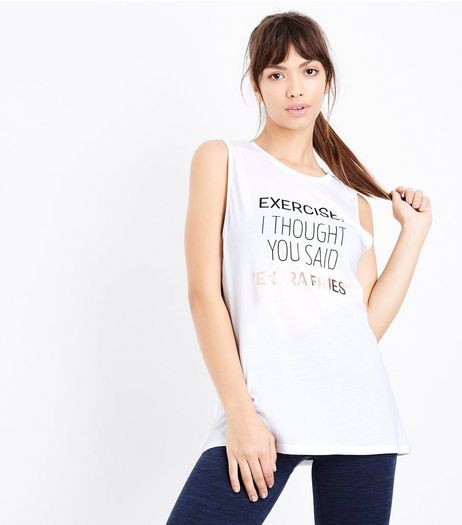 White Drop Arm Tank Top | New Look