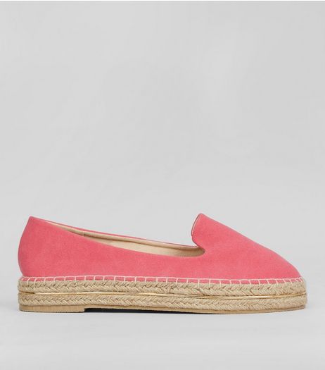 Pink Suedette Metal Trim Espadrilles | New Look