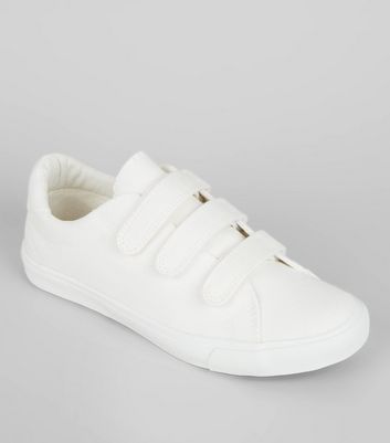 white shoes with velcro straps