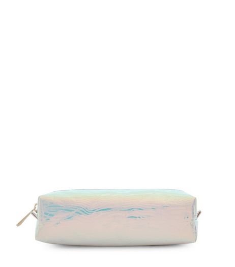 Purple Holographic Textured Pencil Case | New Look
