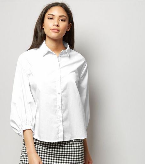 White Balloon Sleeve Shirt | New Look
