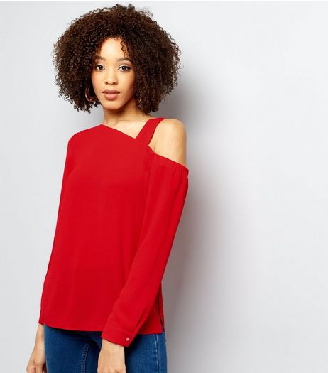 Red Off The Shoulder Top | New Look