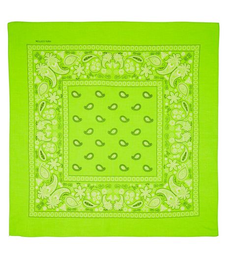 Neon Green Paisley Print Bandana | New Look