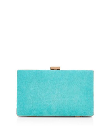 Turquoise Blue Box Clutch | New Look