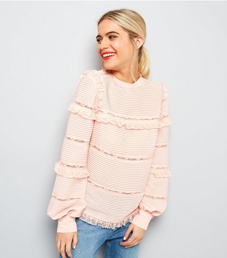 Shell Pink Frill Trim Blouse | New Look