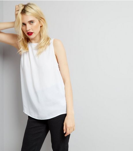 White Tie Back Vest | New Look