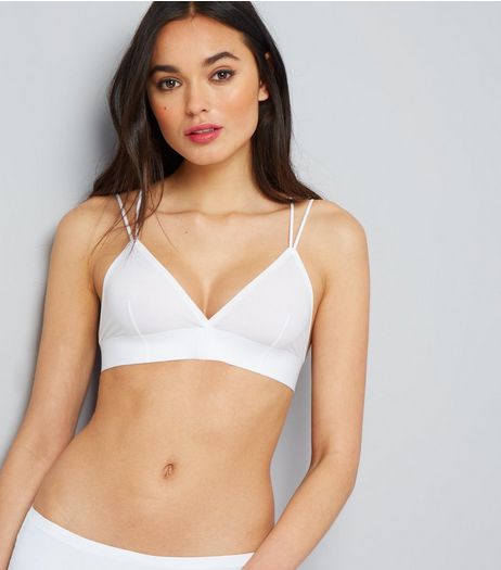 White Cross Back Seamless Bralet | New Look