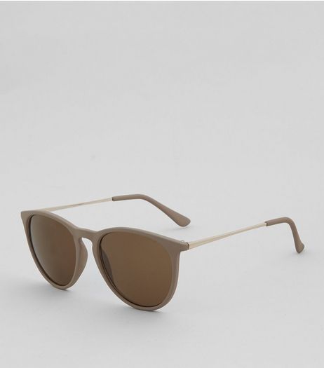 Matte Brown Sunglasses | New Look