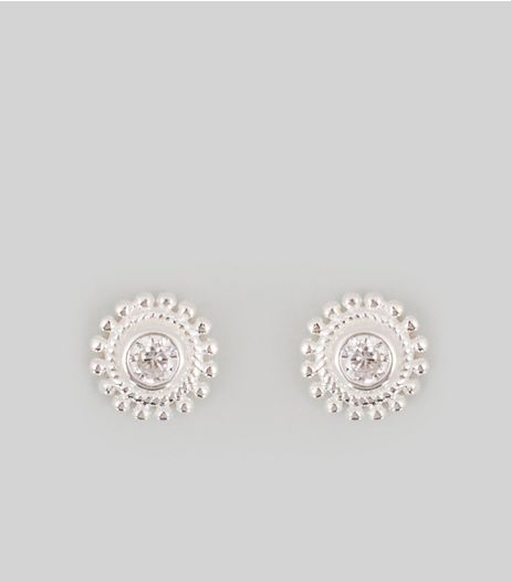 Silver Diamante Stone Stud Earrings | New Look