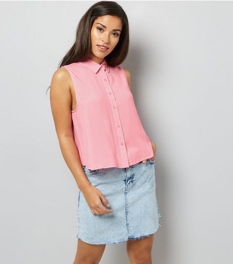 Pink Sleeveless Shirt | New Look