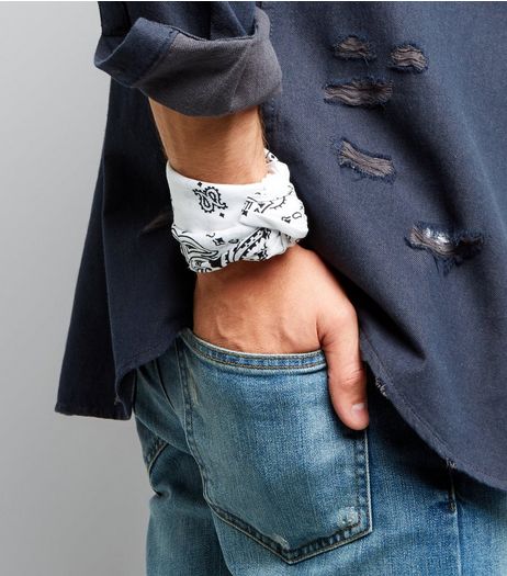 White Paisley Print Bandana | New Look