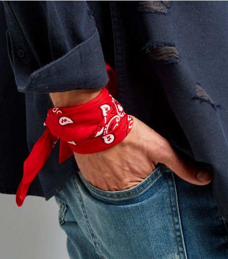 Red Paisley Print Bandana | New Look