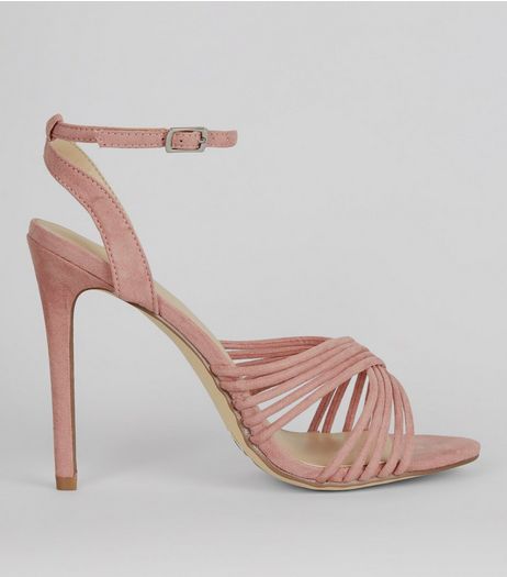 Pink Suedette Strappy Heeled Sandals | New Look
