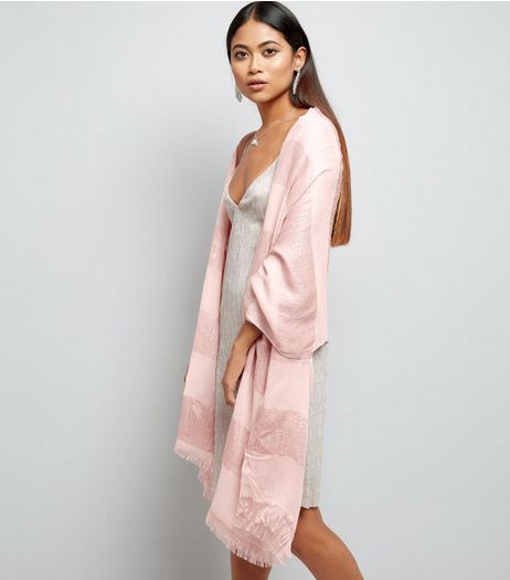 Pink Metallic Colour Block Scarf | New Look