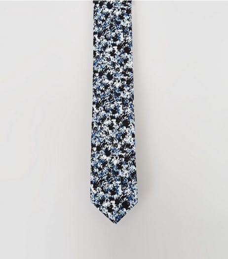 Blue Paint Splash Tie | New Look