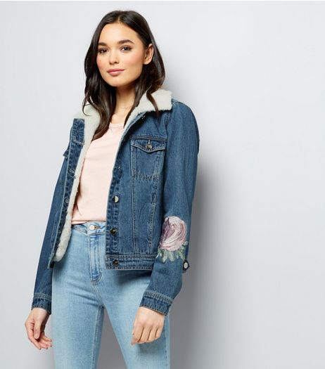Anita and Green Blue Floral Patch Denim Jacket | New Look