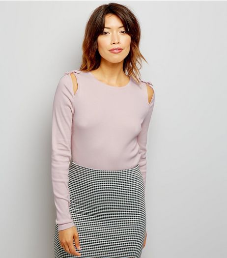 Pink Cut Out Tie Shoulder Top | New Look