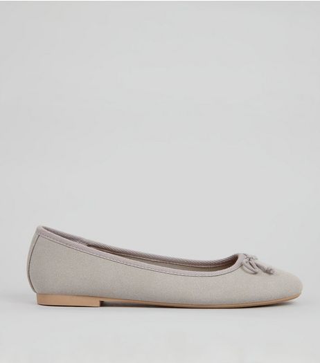 Grey Ballerina Slip on Shoes | New Look