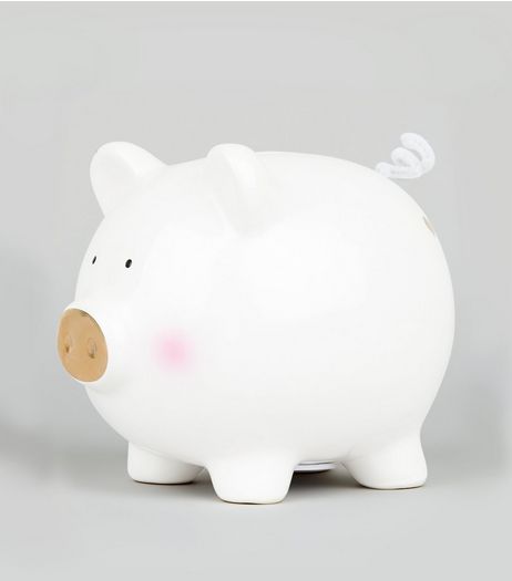White Piggy Bank | New Look