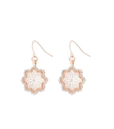 Rose Gold Flower Filigree Earrings | New Look