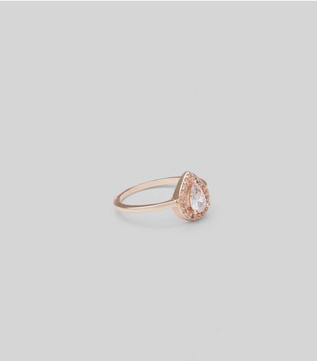 Rose Gold Cubic Zirconia Ring | New Look