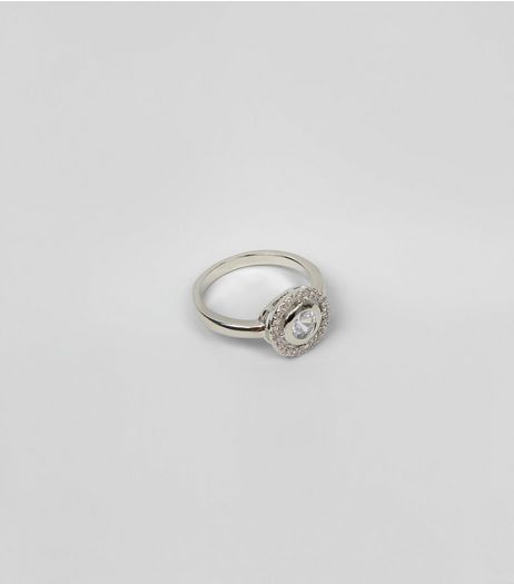 Silver Diamante Ring | New Look