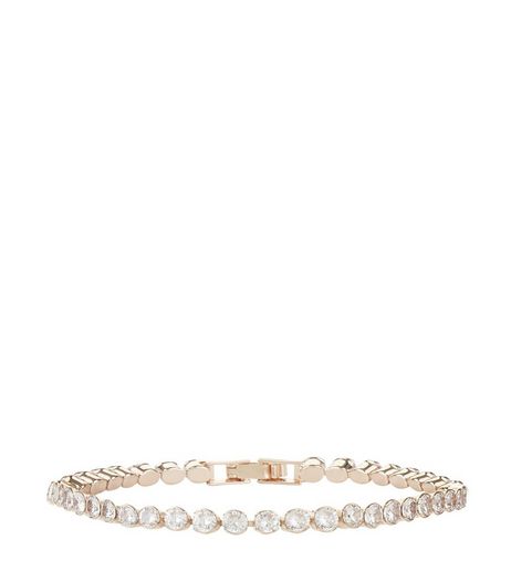 Rose Gold Diamanté Bracelet | New Look