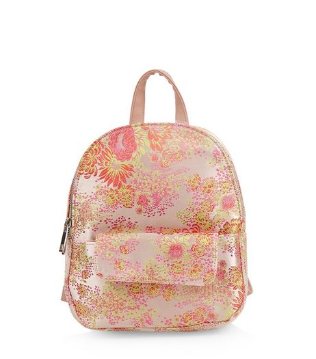 Pink Floral Jaquard Mini Backpack | New Look
