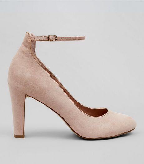 Nude Comfort Suedette Ankle Strap Court Shoes | New Look