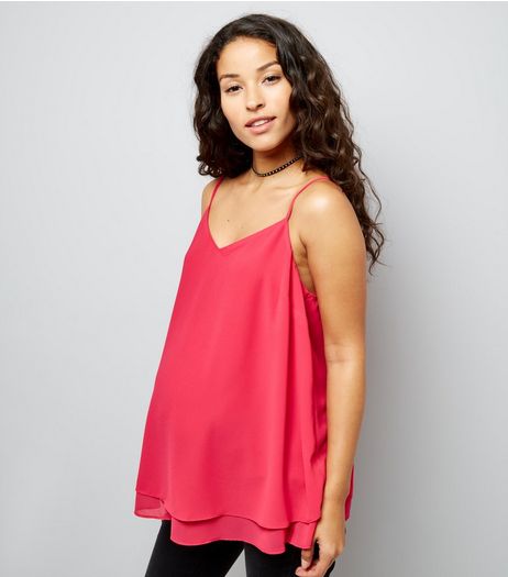 Maternity Bright Pink Cross Back Cami | New Look