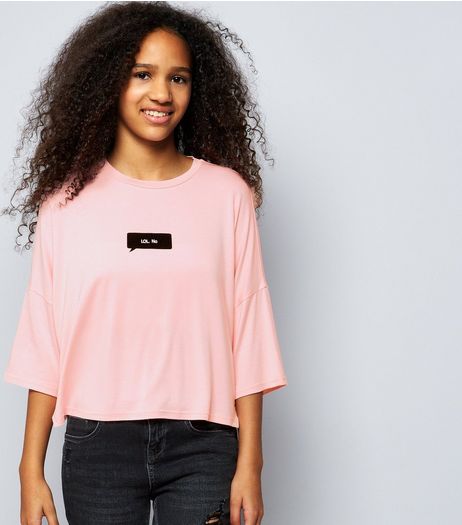 Teens Pink Lol No Print Top | New Look