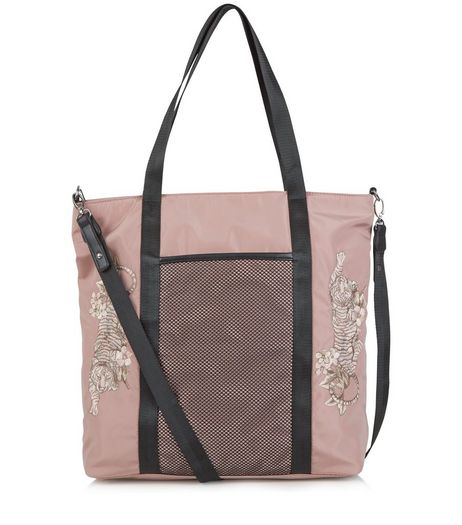 Pink Tiger Embroidered Tote Bag | New Look