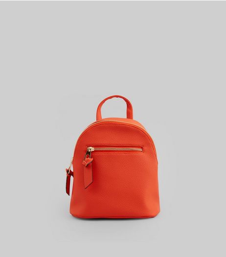 Orange Curved Top Mini Backpack | New Look