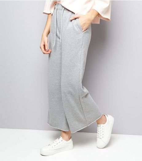 Grey Wide Leg Joggers | New Look