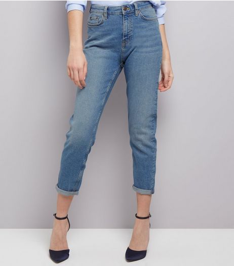 Blue Turn Up Hem Tori Mom Jeans | New Look