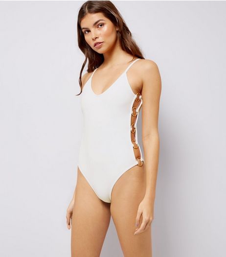 Pool To Party White Ring Side Swimsuit | New Look