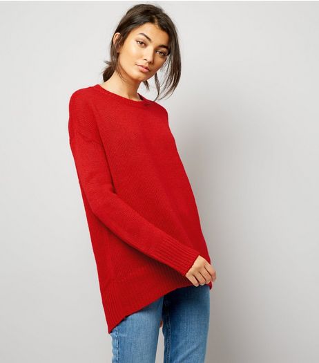 Red Longline Jumper | New Look
