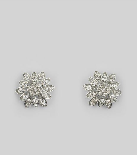 Silver Flower Gem Studs | New Look