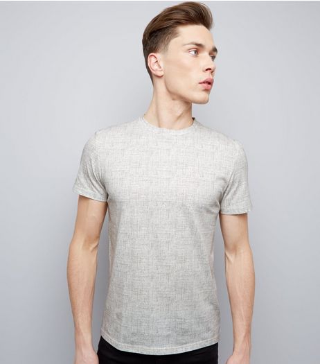 Stone Textured Print Crew Neck T-Shirt | New Look