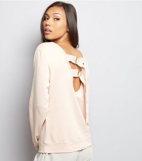 Daisy Street Shell Pink Ring Back Long Sleeve Sweater | New Look