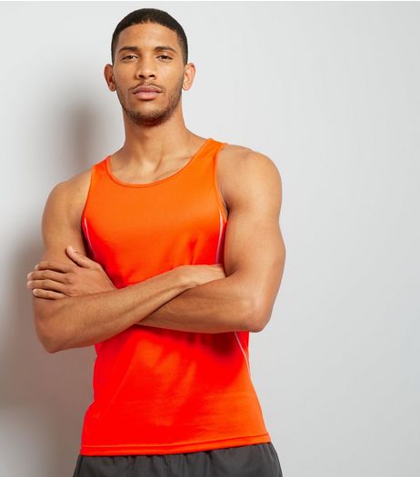 Orange Drop Arm Sports Vest | New Look