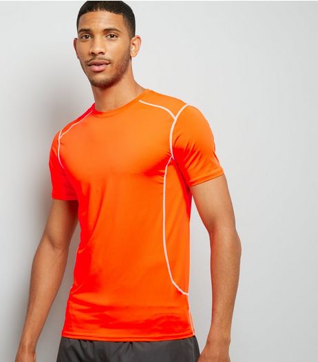 Orange Stretch Short Sleeve Sports T-Shirt | New Look