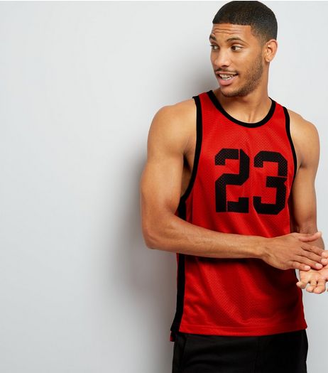 Black 23 Print Mesh Boxing Vest | New Look