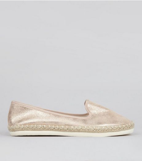 Wide Fit Rose Gold Espadrilles | New Look