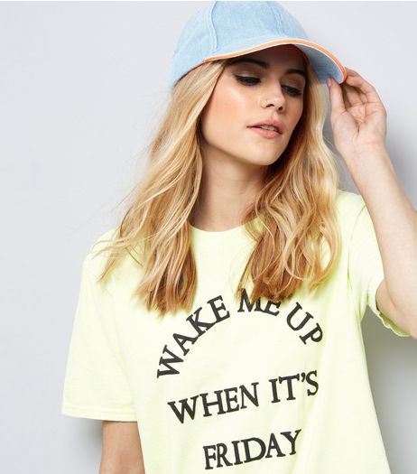 Blue Neon Trim Denim Cap | New Look