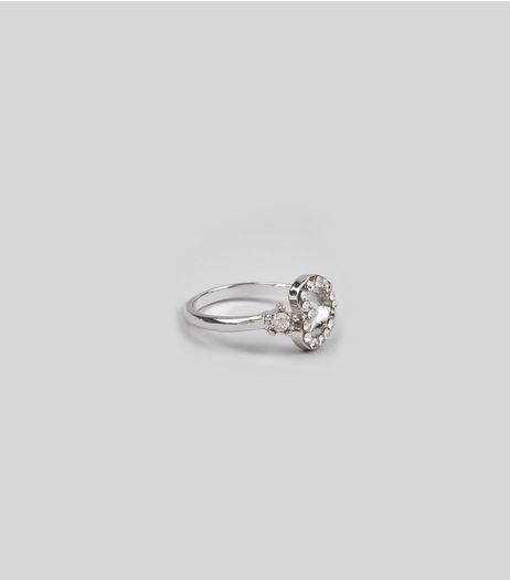 Silver Diamante Heart Ring | New Look