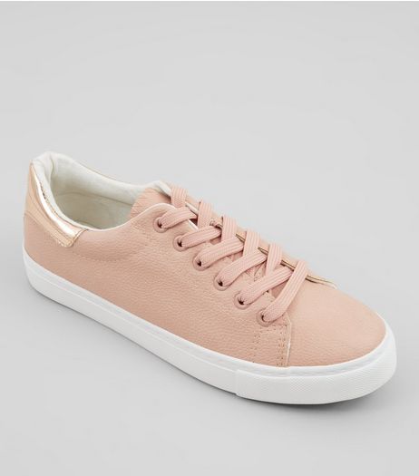 Pink Lace Up Trainers | New Look