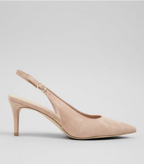 Pink Sling Back Kitten Heels | New Look