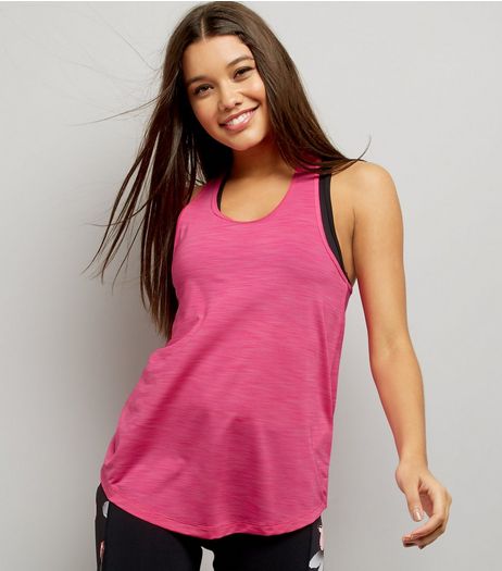 Pink Mesh Trim Sports Vest | New Look