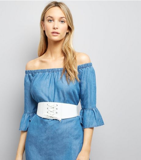 White Corset Waist Belt | New Look